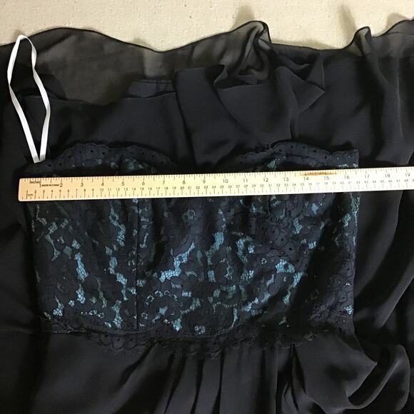 Jim HJelm Occasions Black Coset Gown Sz.12 Goth bridesmaid Whimsigoth Vintage - Picture 9 of 11